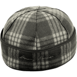 Button Up Cap - Charcoal/White Tartan