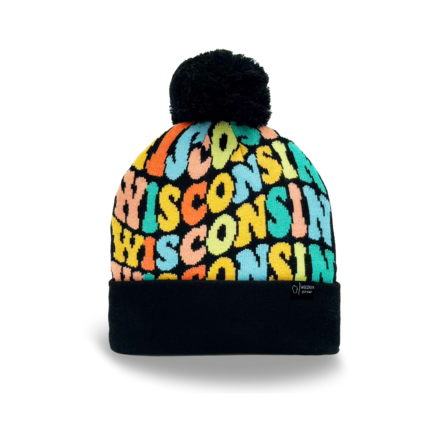 Wisconsin Colorful Letter Beanie