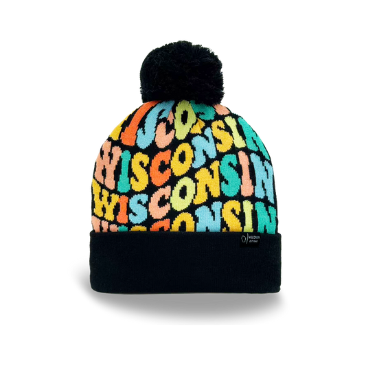 Wisconsin Colorful Letter Beanie
