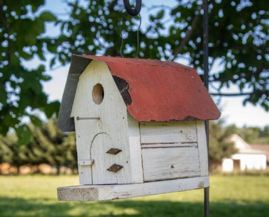 Reclaimed Wood and Metal Barn Birdhouse