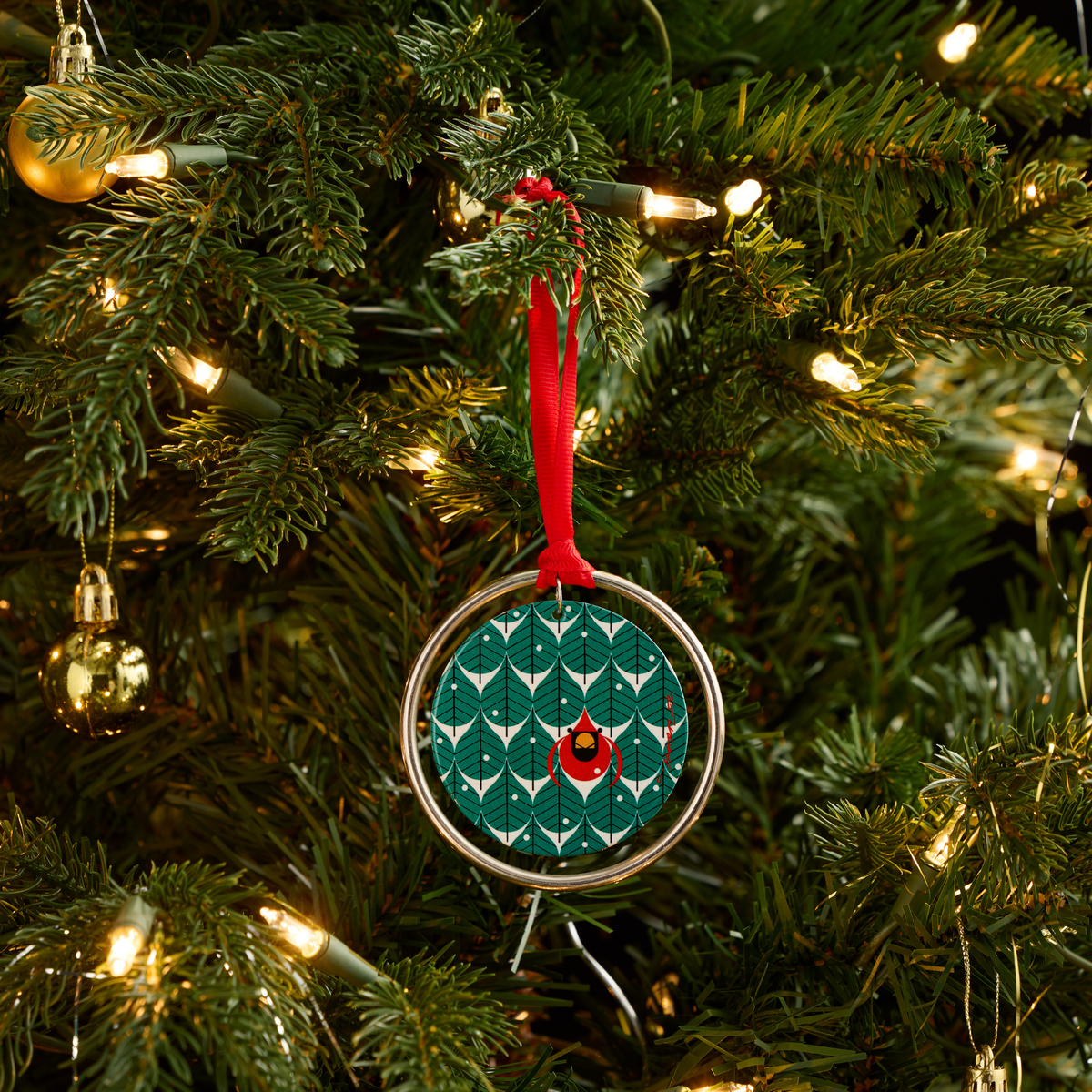 Charley Harper “Coniferous Cardinal” Ornament