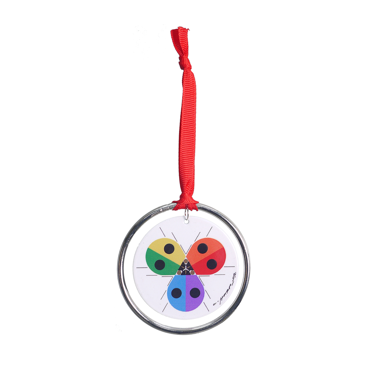 Charley Harper Rainbow Ladybug Keepsake Ornament