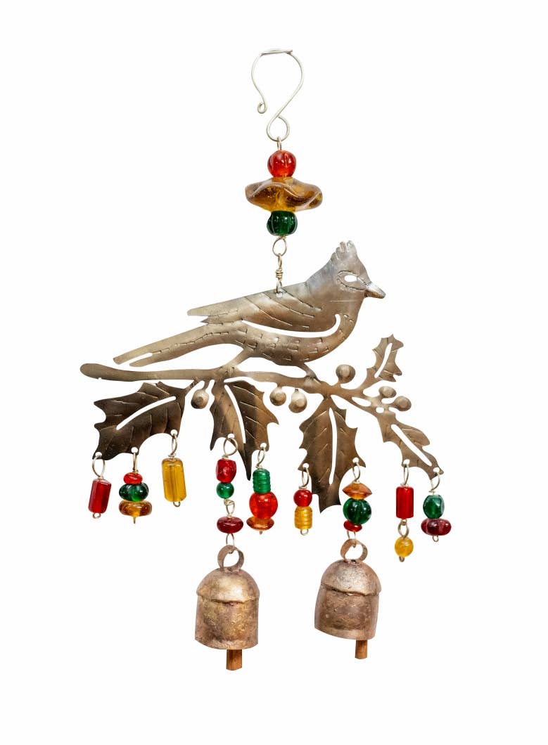 Cardinal On A Branch/Beads & Bells