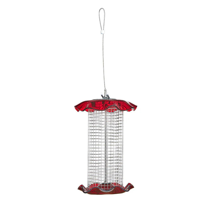 Acrylic / Mesh Sunflower Feeder - Red