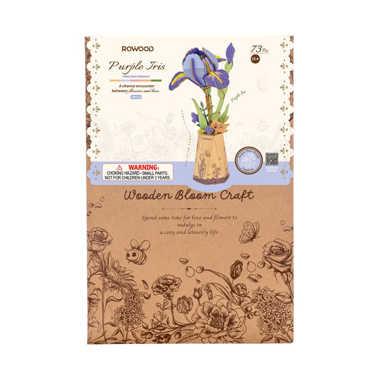 Purple Iris Wooden Bloom Craft