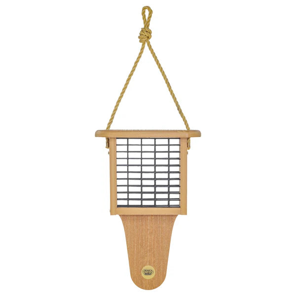 Natural Teak Tail-Prop Suet Feeder