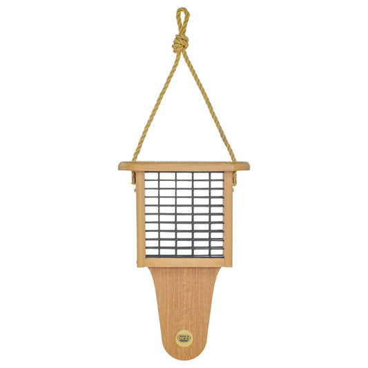 Natural Teak Tail-Prop Suet Feeder