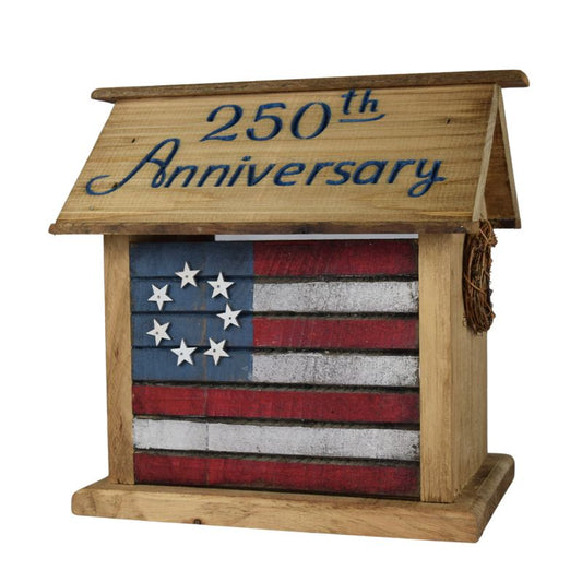 NC-250 USA 250th Rustic Birdhouse