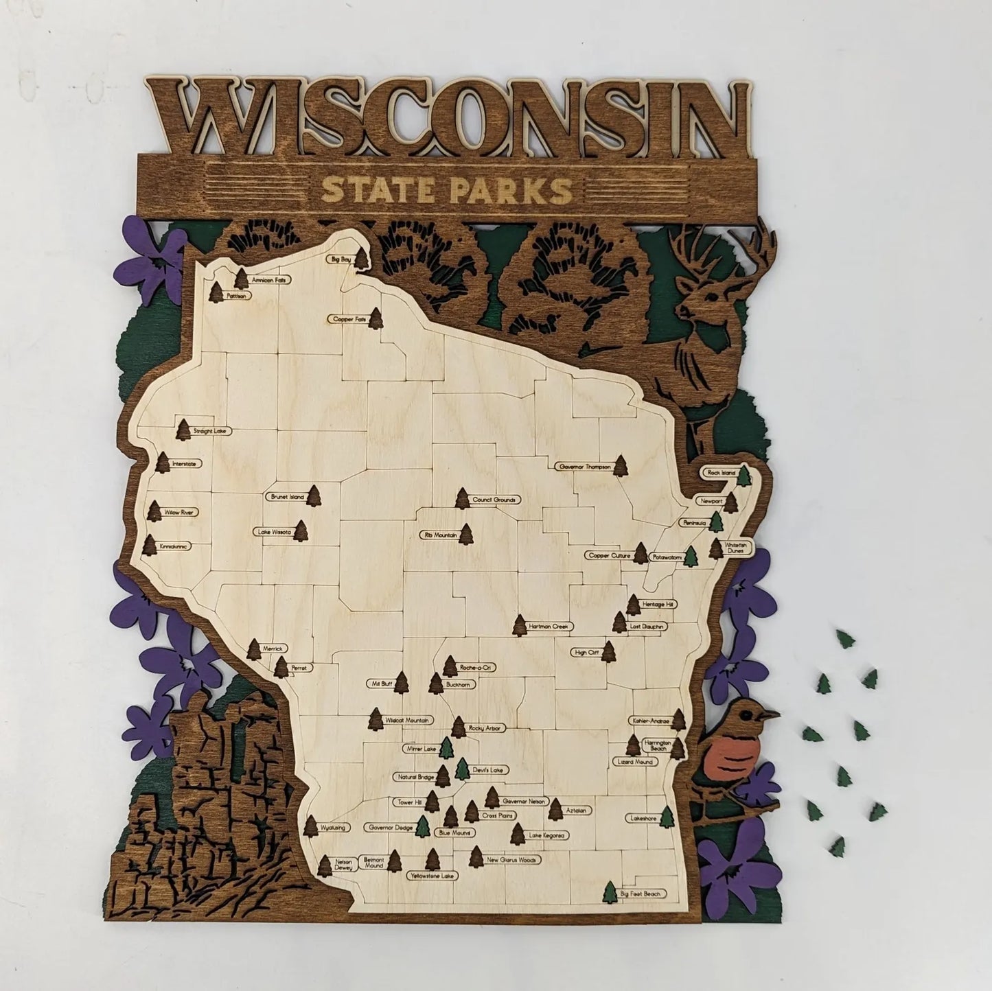 Wisconsin State Park Tracker Map