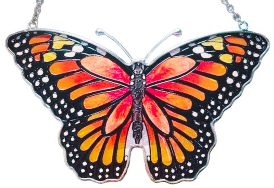 Monarch - Water-Cut Glass Suncatcher
