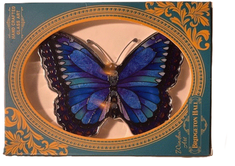 Blue Morpho - Water-Cut Suncatcher w/ chain